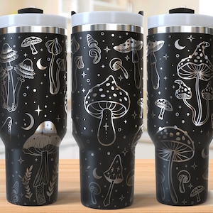 Mushroom Tumbler Laser Svg, Mushroom 40oz Tumbler Full Wrap Laser Svg, Cottagecore Laser Engraved Svg, Laser Svg For Tumbler