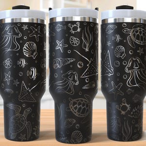 Ocean Tumbler Laser Svg, Underwater 40oz Tumbler Full Wrap Laser Svg, Laser Engraved Svg,Tumbler Laser File, Laser Svg For Tumbler