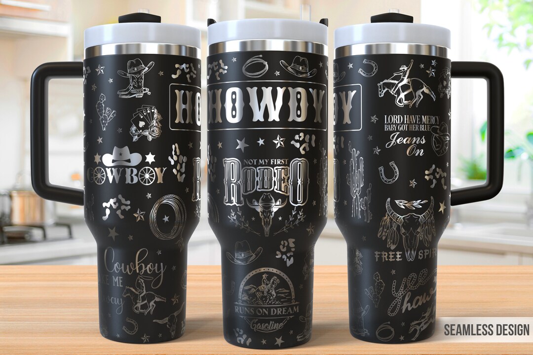Howdy Cowboy Tumbler Laser Engraving Wrap, Western Tumbler Wrap Svg ...