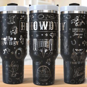 Howdy Cowboy Tumbler Laser Engraving Wrap, Western Tumbler Wrap Svg ...