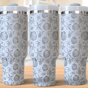 Seashells Tumbler Laser Svg, Starfish 40oz Tumbler Full Wrap Laser Svg, Beach Laser Engraved Svg, Tumbler Laser File, Laser Svg For Tumbler