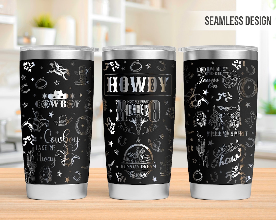 Howdy Cowboy Tumbler Laser Engraving Wrap, Western Tumbler Wrap Svg ...