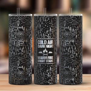 Camping Tumbler Laser Svg, Camp 20oz SkinnyTumbler Full Wrap Laser Svg, Laser Engraved Svg, Tumbler Laser File, Laser Svg For Tumbler