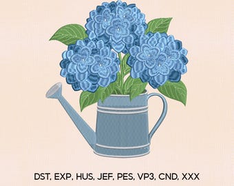 4 Size Hydrangea Flower Embroidery Design, Hydrangea Embroidery Design, Flower Embroidery File, Embroidery Machines File