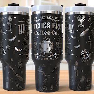 Vaso de brebaje de bruja (SVG láser), vaso de bruja de 40 oz con envoltura completa (SVG láser), Halloween grabado con láser (SVG), archivo láser para vaso, SVG láser para vaso
