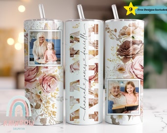 NANA Fotobecherverpackung, Muttertagsbecherdesign, fügen Sie Ihren Textbecher hinzu, nahtloser Omabecher, Sublimationsdesign, dünne 20 Unzen Verpackung