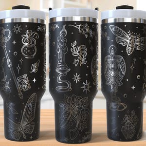 Vaso Witchy Vibe con láser SVG, vaso Witchy de 40 oz con envoltura completa SVG, SVG grabado con láser, archivo láser para vaso, SVG láser para vaso
