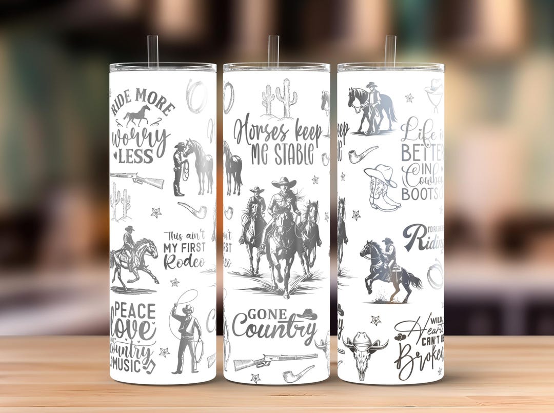Rodeo 20oz Skinny Tumbler Laser Engraving Wrap, Western Tumbler Wrap ...
