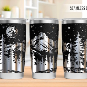 Mountain Tumbler Laser Svg, Nature 20oz Tumbler Full Wrap Laser Svg, Laser Engraved Svg, Tumbler Laser File, Laser Svg For Tumbler