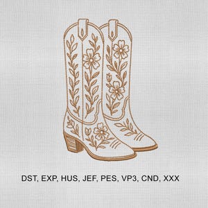 4 Size Western Cowgirl Boots Embroidery Design,Cowgirl Boots Embroidery Design,Western Embroidery Design, Embroidery Machines File