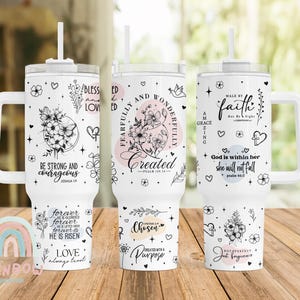 Envoltura para vaso de 40 oz con citas bíblicas bohemias, envoltura para vaso con versículos bíblicos de fe PNG, envoltura para vaso religiosa, descarga digital, diseño de sublimación