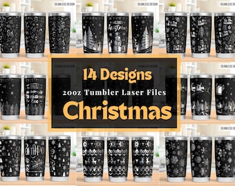 Christmas Tumbler Laser Svg Bundle, Christmas 20oz Tumbler Full Wrap Laser Svg,Laser Engraved Svg,Tumbler Laser File,Laser Svg For Tumbler