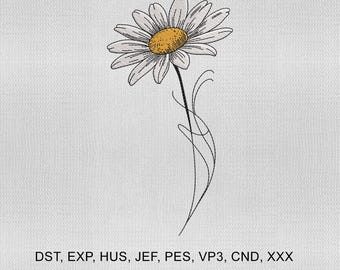 5 Size Daisy Embroidery Design, Daisy Machine Embroidery File, Flower Embroidery Design, Embroidery Machines File