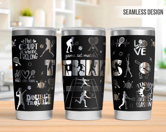 Tennis Tumbler Laser Svg, Sport 20oz Tumbler Full Wrap Laser Svg, Laser Engraved Svg, Laser Engraving Svg, SVG For Laser Rotary