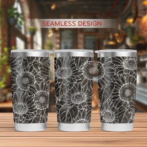 Sunflowers 20oz Tumbler Laser Engraving Wrap, Sunflowers Tumbler Wrap Svg, 20oz Laser Engraved Svg, Laser Engraving Svg,SVG For Laser Rotary