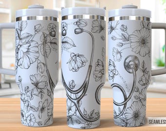 Nurse Life Tumbler Laser Svg, Nurse 40oz Tumbler Full Wrap Laser Svg, Seamless Laser Engraved Svg, Tumbler Laser File, Laser Svg For Tumbler