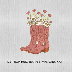 4 Size Western Cowgirl Boots Embroidery Design,Cowgirl Boots Embroidery Design,Western Embroidery Design, Embroidery Machines File