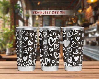 Heart Tumbler Laser Svg, Love 20oz Tumbler, Full Wrap Laser Svg, Laser Engraved Svg, Valentine Laser Svg For Tumbler
