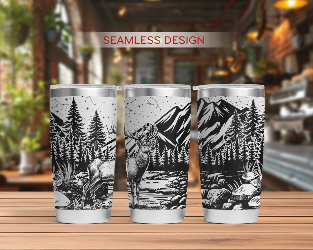 Mountain Tumbler Laser Svg, Nature 20oz Tumbler Full Wrap Laser Svg ...