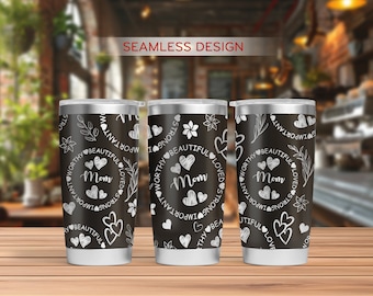 Mom Tumbler Laser Svg, Mother Day 20oz  Tumbler Full Wrap Laser Svg, ,Seamless Laser Engraved Svg, Tumbler Laser File, Laser Svg For Tumbler