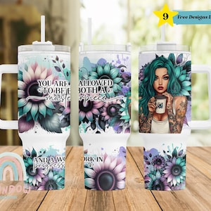 Positive Affirmation 40oz Quencher Tumbler Wrap, Affirmation 40oz Tumbler Wrap, Digital Downloads, 40oz Tumbler Wrap, Sublimation Design
