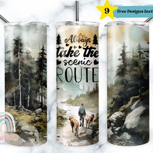 Hiking Quote Tumbler Wrap, Hiking Tumbler Design, Sublimation Tumbler Design Download - Skinny 20oz Tumbler Wrap