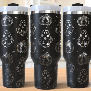 Halloween Tumbler Laser Svg, Pumpkin 40oz Tumbler Full Wrap Laser Svg, Ghost Laser Engraved Svg,Tumbler Laser File,Laser Svg For Tumbler
