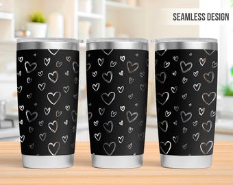 Heart Tumbler Laser Svg, Valentine 20oz Tumbler, Full Wrap Laser Svg, Laser Engraved Svg, Laser Svg For Tumbler