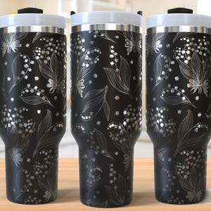 Lily of the Valley 40oz Tumbler Laser Engraving Wrap, Flowers Tumbler Wrap Svg, Laser Engraved Svg, Laser Engraving Svg,SVG For Laser Rotary
