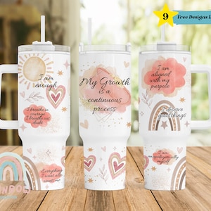 Positive Affirmation 40oz Tumbler Wrap, Motivational Quote 40oz Tumbler, Self-love Tumbler, Sublimation Tumbler, Design Download