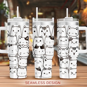 Kittens Tumbler Laser Svg, Cat 40oz Tumbler Full Wrap Laser Svg, Laser Engraved Svg, Tumbler Laser File, Laser Svg For Tumbler