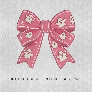 6 Size Halloween Bow Embroidery Design,Cute ghost Embroidery Design,Coquette Halloween Embroidery Design,Embroidery Machines File