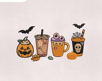 4 Size Halloween Drinks Embroidery Design, Halloween Embroidery Design, Spooky Season Embroidery Design, Embroidery Machines File