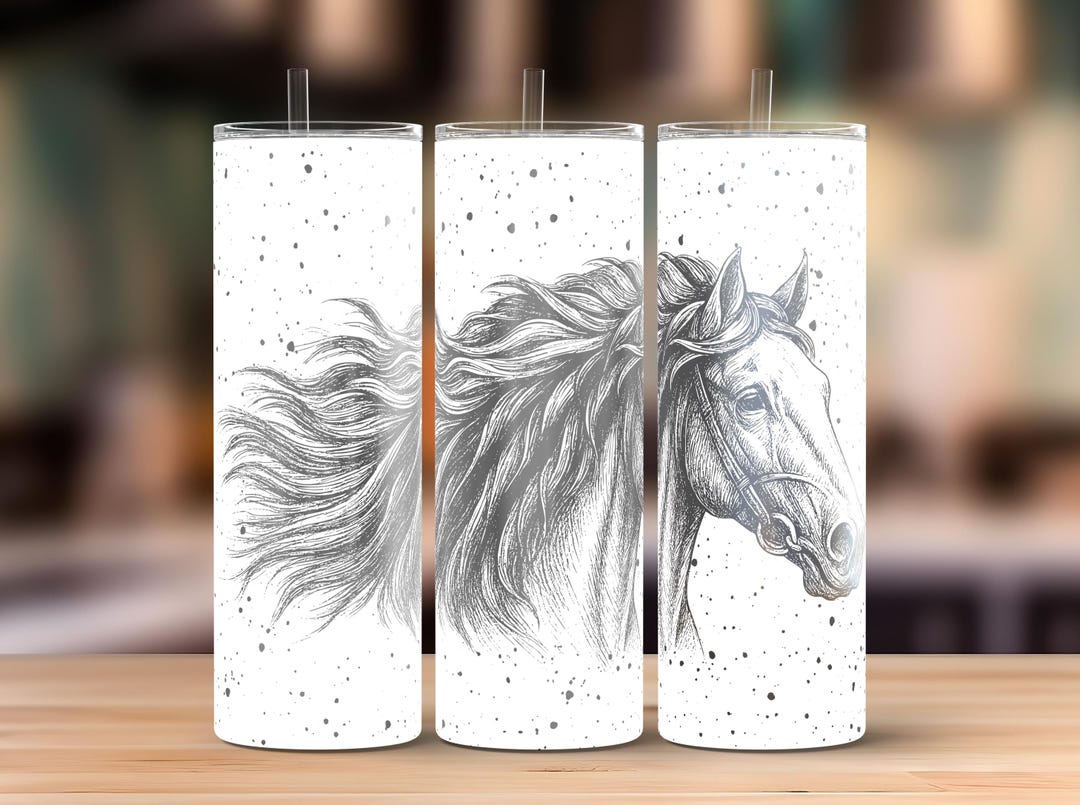 Horse Tumbler Laser Svg, Seamless Horse 20oz Skinny Tumbler Full Wrap ...