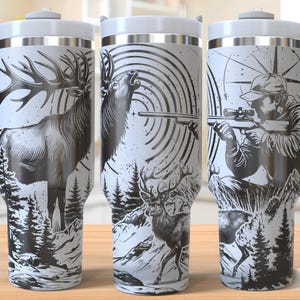 Hunting 40oz Tumbler Laser Engraving Wrap, Hunter Tumbler Wrap Svg, 40oz Laser Engraved Svg, Laser Engraving Svg, SVG For Laser Rotary