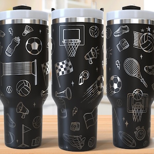 Sport Mom Tumbler Laser Svg, Sport 40oz Tumbler Full Wrap Laser Svg, Laser Engraved Svg, Laser Engraving Svg, SVG For Laser Rotary