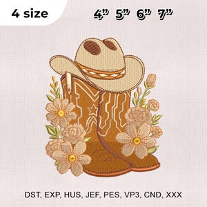 4 Size Western Cowgirl Boots Embroidery Design,Cowgirl Boots Embroidery Design,Western Embroidery Design, Embroidery Machines File
