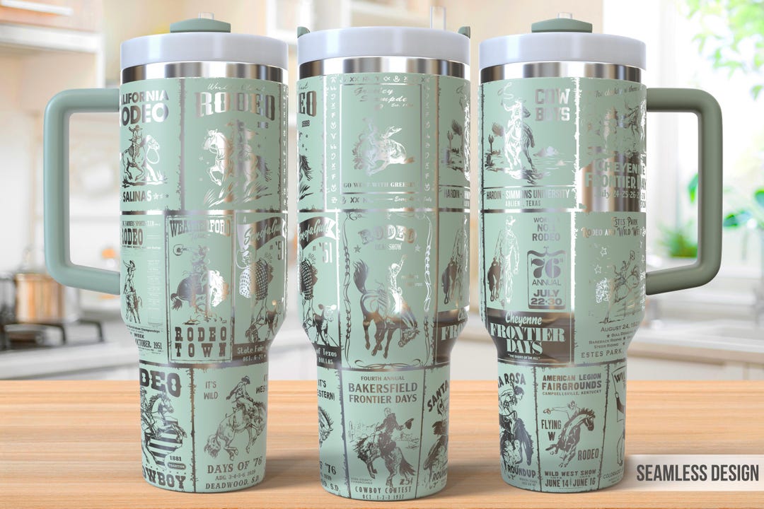 Rodeo 40oz Tumbler Laser Engraving Wrap, Western Tumbler Wrap Svg ...