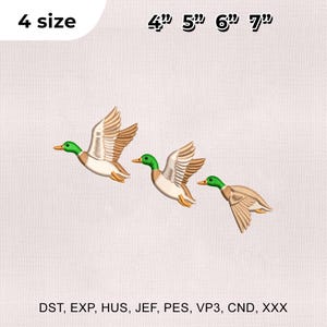 4 Size Mallard Ducks Embroidery Design, Ducks Embroidery File, Mallard Embroidery Design ,Embroidery Machines File