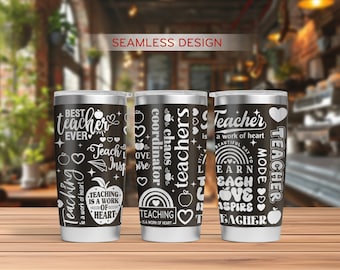 Teacher Laser Svg, Teacher Quotes 20oz Tumbler Full Wrap Laser Svg, Laser Engraved Svg,Tumbler Laser File, Laser Svg For Tumbler