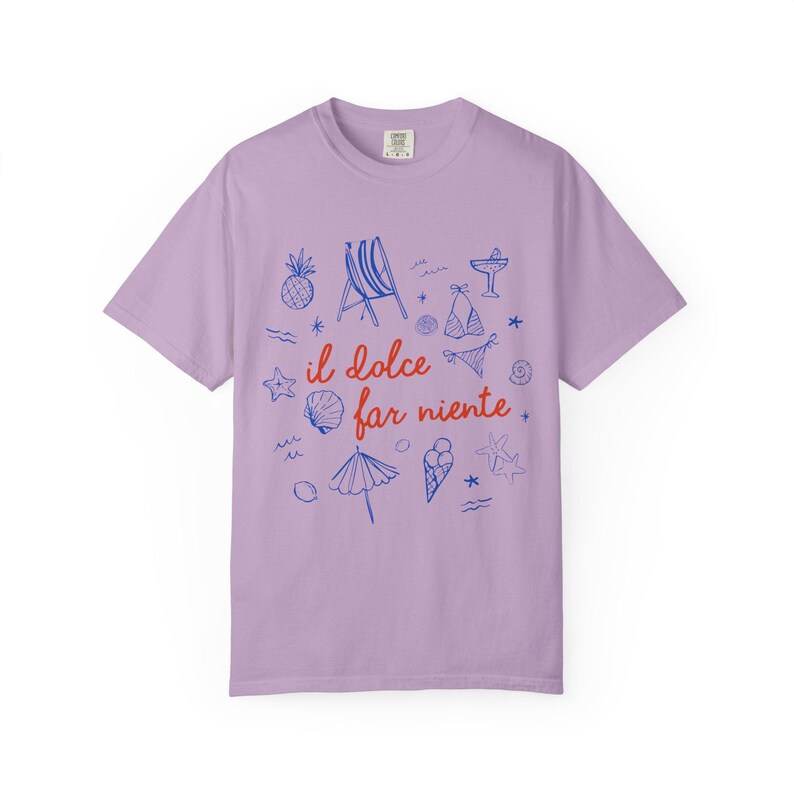 Camiseta Il Dolce Far Niente, camiseta Comfort Colors®, camiseta de verano, camiseta italiana de verano, camiseta Do Nothing, camiseta estética, camiseta de moda imagen 6
