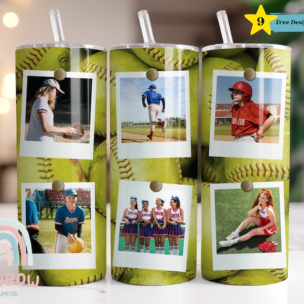 Baseball Photo Frame Tumbler Wrap, Baseball Wrap PNG, Add your Photo Baseball Wrap, Sublimation Design, Digital Download, 20oz Tumbler Wrap