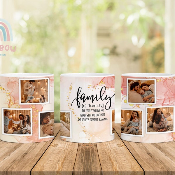 Family Photo Frame Mug Wrap, Add Your Photo Mug Wrap, Family Picture Mug Wrap, 11oz Mug Wrap,15oz Mug Wrap,Sublimation Wrap,Digital Download