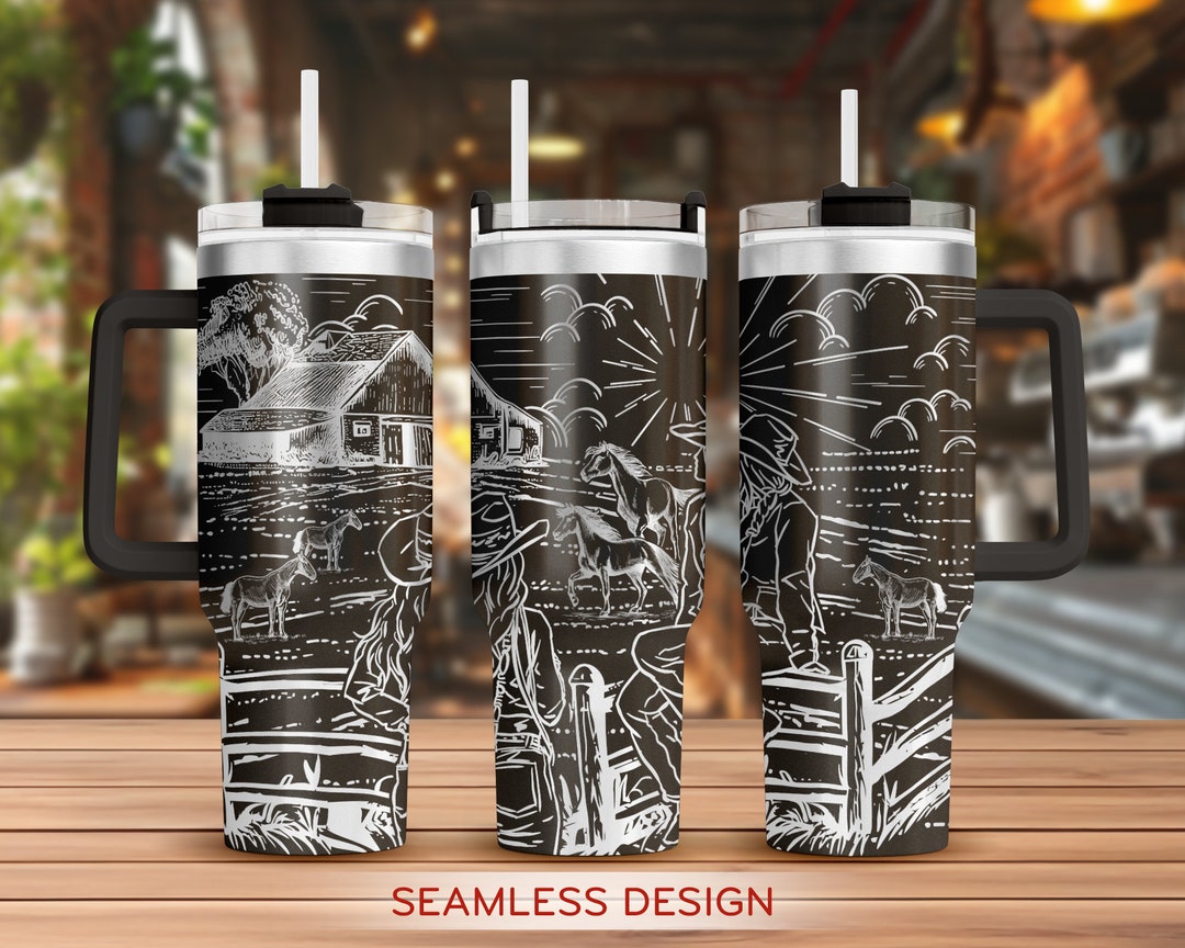 Cowgirls 40oz Tumbler Laser Engraving Wrap, Western Tumbler Wrap Svg ...
