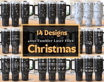 Christmas Tumbler Laser Svg Bundle, Christmas 40oz Tumbler Full Wrap Laser Svg,Laser Engraved Svg,Tumbler Laser File,Laser Svg For Tumbler