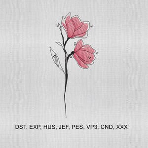 5 Size Watercolor Magnolia Embroidery Design, Magnolia Embroidery Design, Flower Embroidery Design, Embroidery Machines File