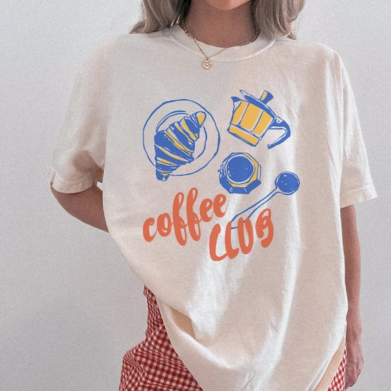 Coffee Club T-Shirt, Comfort Colors® Tee, Coffee Lover Shirt, Retro Coffee Tee, Coffee Club Tshirt, Aesthetic Shirt, Trendy Tee