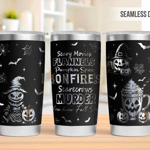 Set di 20 file SVG per laser su bicchieri di Halloween, SVG per laser a copertura totale di bicchieri da 20 once con atmosfera spettrale, SVG per bicchieri di Halloween, file laser per bicchieri, SVG di Halloween immagine 7