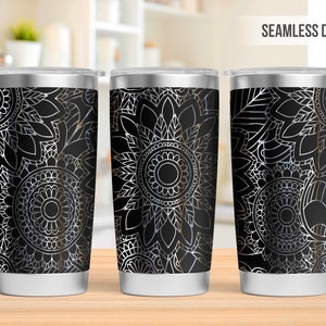 Mandala 20oz Tumbler Svg, Mandala Tumbler Laser Svg, 20oz Tumbler Full Wrap Laser Svg, Laser Engraved Svg, Tumbler Laser File