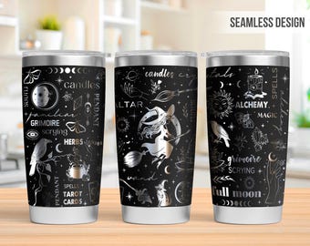 Witchy Vibe Tumbler Laser Svg, Witch 20oz Tumbler Full Wrap Laser Svg, Laser Engraved Svg, Tumbler Laser File, Laser Svg For Tumbler